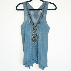 Free People Beaded Mesh Tank Top
